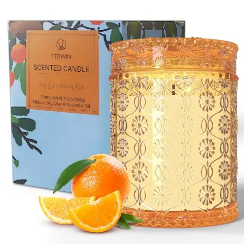 ttrwin naranja vela perfumada vaso 200g