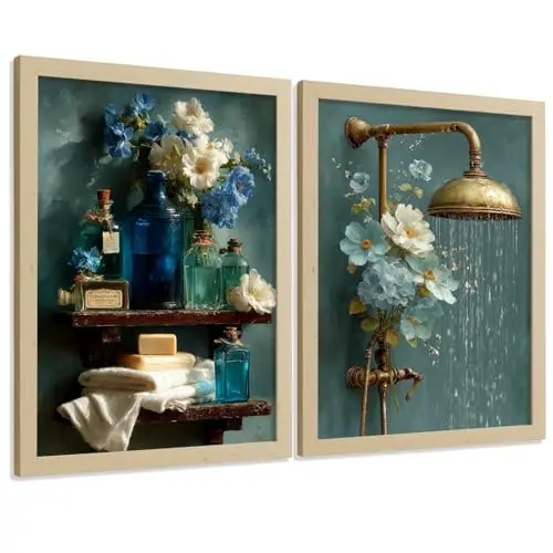 nacnic set 2 cuadros vintage hortensias