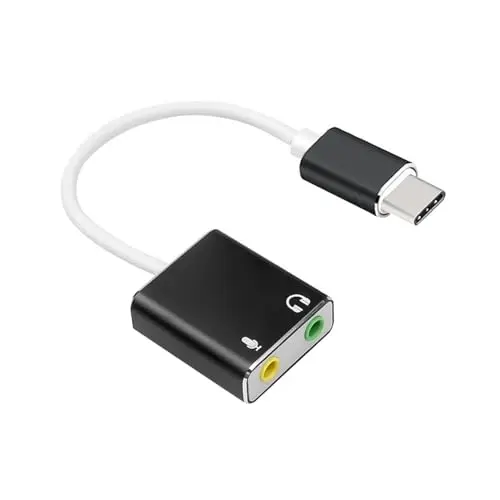 Adaptador Audio USB-C a Jack 3,5 mm con Entrada de Micrófono para Auriculares, Tarjeta de Sonido Externa Estéreo 3D, Compatible con PS4, PS5, Windows, Mac, Plug & Play, Sonido de Alta Fidelidad