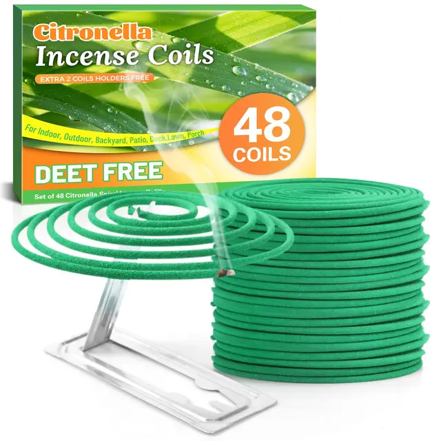 SCENTORINI Citronela Incienso en Espiral para Exterior o Interior, Jardín y Camping (48 Piezas)