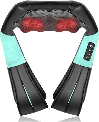 Nekteck 3D masajeador cervical y espalda con calor relajante, shiatsu de tejido profundo masajeador cervical, hombro, espalda y masajeador de cuello Para uso en el hogar, oficinas y automóviles