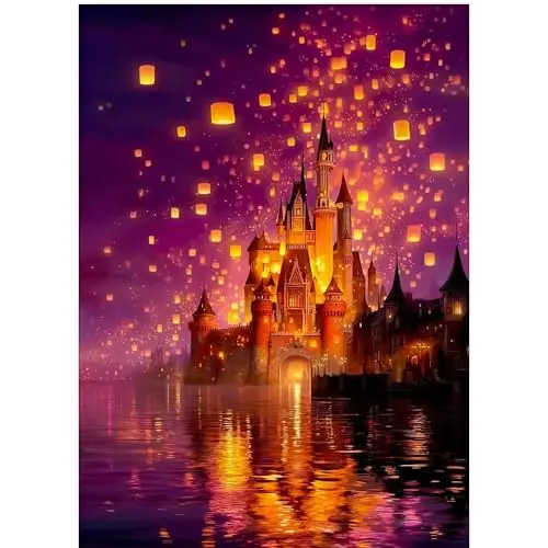Frizlryem Diamond Painting Adultos 5D Completo Castillo de Ensueño, Pintura de Diamantes para Adultos, Kit Cuadro Diamantes DIY, Decoración Hogar Pared Regalo Creativo Arte Manualidades 30x40cm