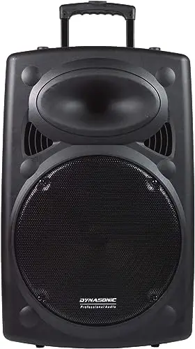 DYNASONIC Dynapro Altavoz Autoamplificado Potente 15"/1000W, Altavoz Bluetooth Portátil 2 Micrófonos, Sistema PA, TWS, USB/SD y Batería Larga Duración. Ideal para Exterior
