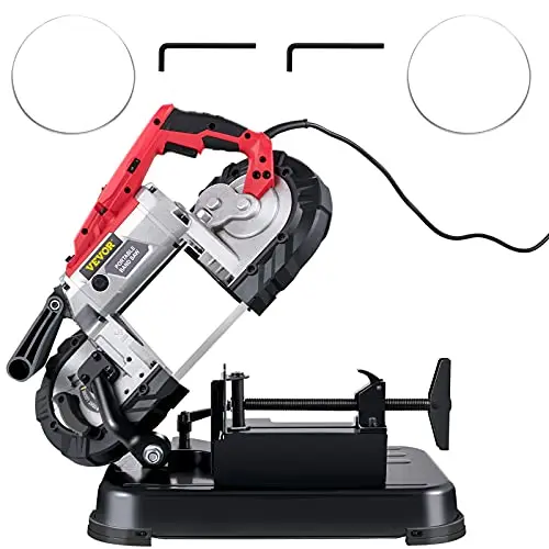 vevor sierra de cinta 1100w metal 0-45°