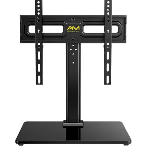 Soporte Giratorio para TV Sobremesa Universal para TV de LCD LED OLED de 24-60 Pulgadas - Soporte Pie de Altura Ajustable, Máxima de 45kg, VESA Máx. de 400x400 mm