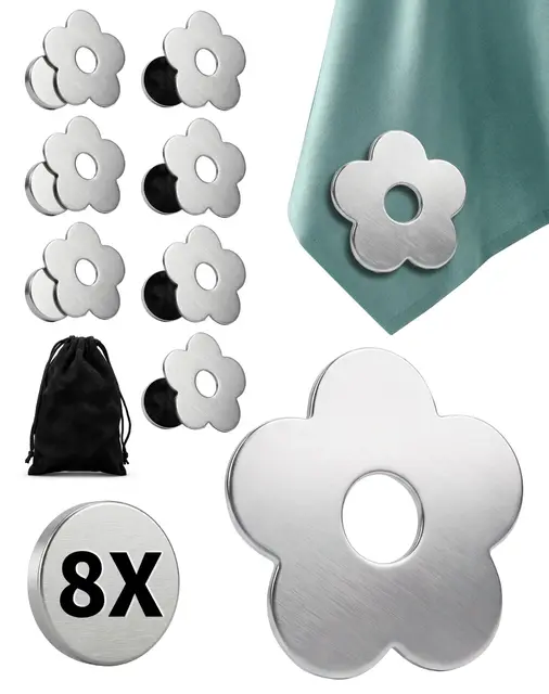 laoye pinzas mantel magnéticas 8u inox