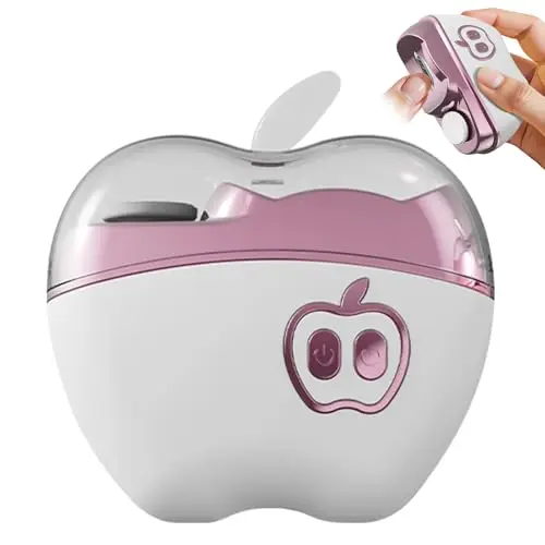 Cortauñas Electrico, Corta Uñas Electrico, 2 en 1 Cortauñas Inteligente Compacto con 2 Velocidades, LED, Recargable Corta Uñas para Adultos, Personas Mayores y Niños (Blanco)