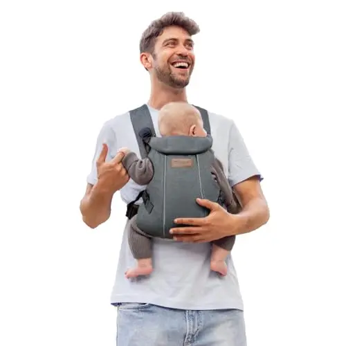 Jané Dual Mochila Portabebé Ergonómica, Desde Nacimiento (3,5–15 kg), 3 Posiciones, Transpirable y Acolchada, Gris