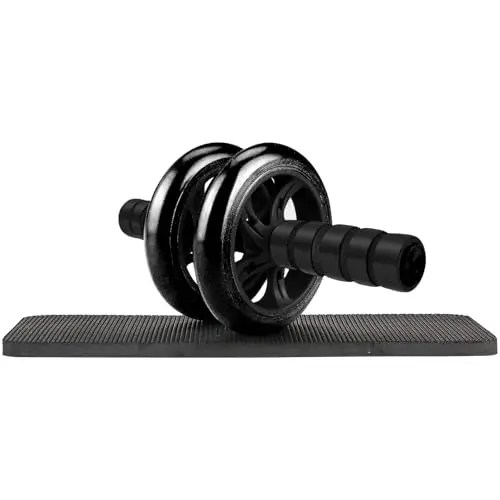 Rodillo Abdominal Ergonómico Doble Rueda con Rodillera, Ejercita tus Abdominales en Casa y Gimnasio Hombre y Mujer