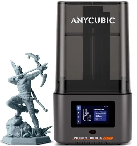 ANYCUBIC Photon Mono 4 Ultra Impresora 3D Resina, Pantalla Mono LCD 7” 10K con Fuente de Luz COB, Velocidad Máxima 120mm/h Pantalla Táctil HD con 8 Idiomas, Tamaño de Impresión 6.04“ x 3.42“ x 6.49”