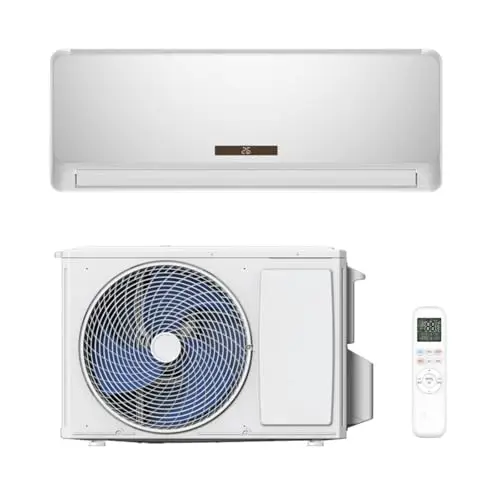 GYMAX Aire Acondicionado Split, Equipo con Función de Calefacción, WiFi y App, Equipo Split Silencioso con Refrigerante R32 y Material de Montaje (9000BTU)