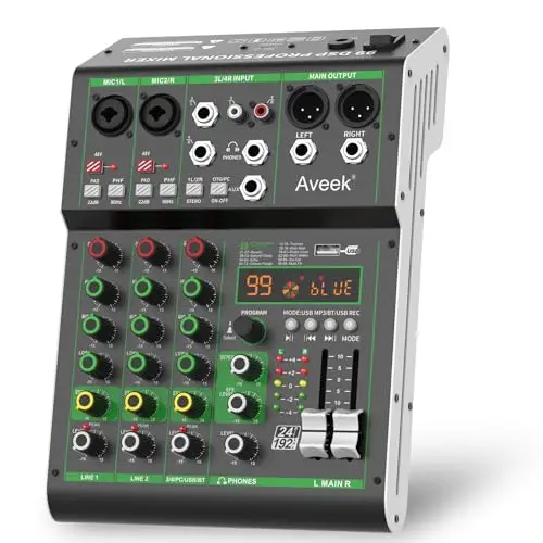 aveek f4 mezclador dj 4 canales