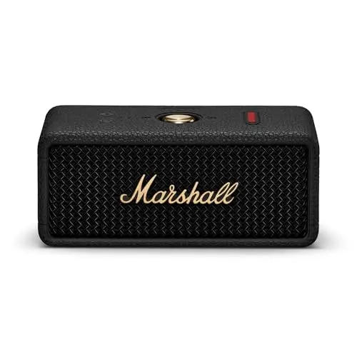 Marshall Emberton III Altavoces Bluetooth portátiles, inalámbricos, Emparejables, IP67 Resistentes al Polvo y al Agua, más de 32 Horas de Tiempo de reproducción - Negro y latón