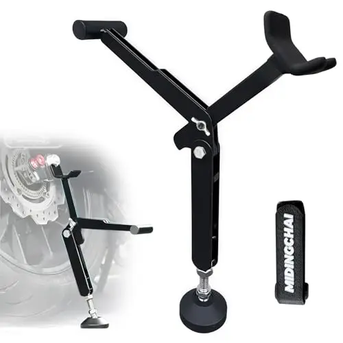 Elevador Moto, Caballete Moto Portátil para Rueda Trasera, Caballete Moto Trasero con Asa, Altura y Ángulo Ajustables, para la Mayoría de Motocicleta, Bicicleta, ATV