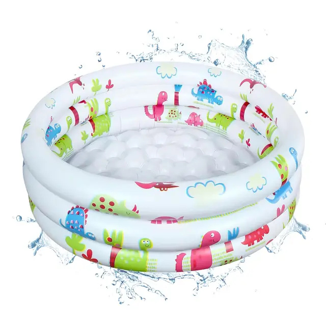Piscina Hinchable Infantil, Piscinas para Bebe, Piscina Inflable Niños, Piscina Redonda Hnchable 3 Anillos, Piscina Hinchable Pequeña de 90cm, para Jardín Interior al Aire Libre