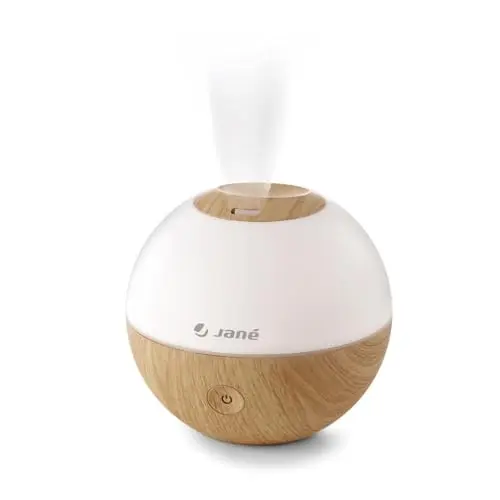 Jané Humidificador Ultrasónico Bebé con Luz, Difusor de Aromas, 2 Velocidades, Vapor Frío, Autoapagado, Salida 360º, Madera