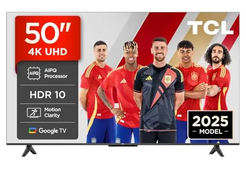 TCL 50V6C Televisor 50 Pulgadas 4K Smart TV LED, HDR, Google TV, Dolby Audio, Alexa y Google Assistant, Chromecast Built-in, Motion Clarity