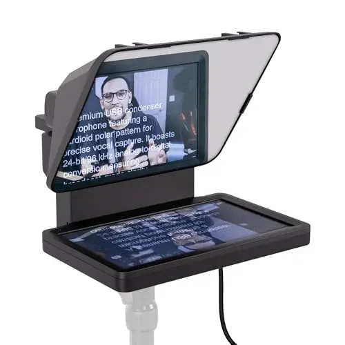 Elgato Prompter – Teleprompter con Pantalla incorporada, Youtube, Twitch, Zoom, Teams y más, Compatible con DSLR,Webcam,Smartphone, Segundo Monitor, Funciona con Mac,PC & Stream Deck