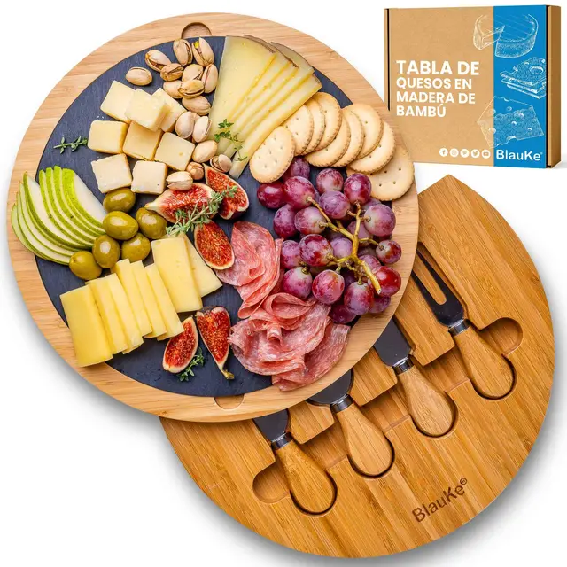 blauke tabla quesos madera redonda