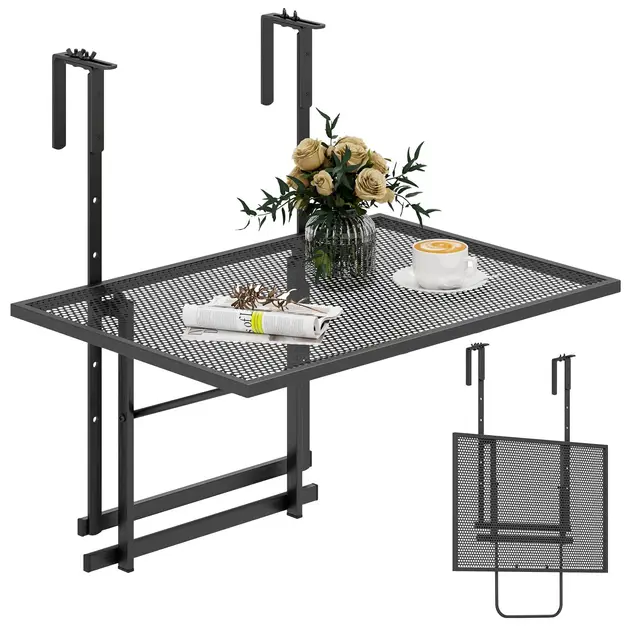 giantex mesa balcón plegable metálica 5