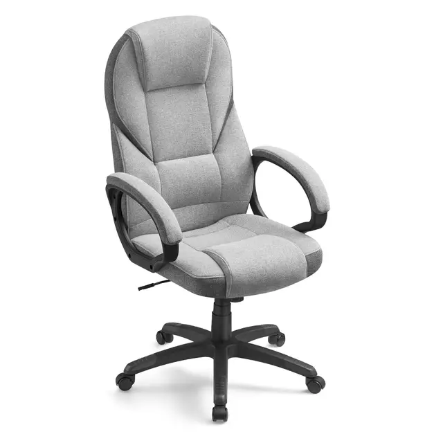 SONGMICS Silla de Oficina Ergonómica, Silla Giratoria con Ruedas, Silla de Escritorio, Altura Ajustable, Silla de Estudio, Gris Paloma OBG022G01