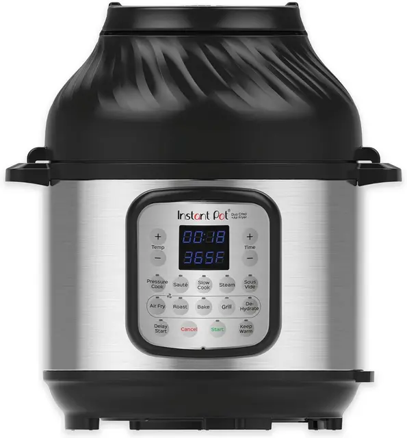 Instant Pot DUO CRISP + Air Fryer 8L, Acero inoxidable - Robot de cocina (11 funciones en 1: olla a presión, sartén, vapor, olla lenta) (140-0042-01-EU)