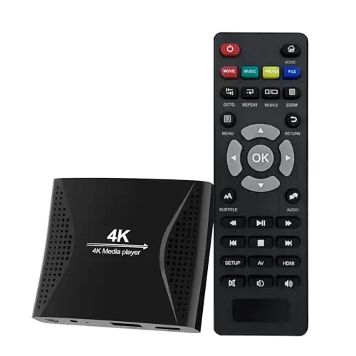 ZUMKUNM Reproductor Multimedia Digital 4K UHD y 1080P para Tarjetas USB y microSD señalización Digital H.265 H.264 MP4 MKV Video MP3 Music JPG Photo 4K HDMI analógico AV Coche Localización y Espacio