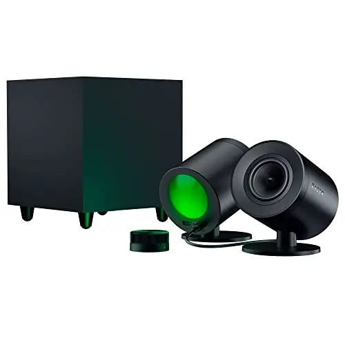 Razer Nommo V2 Pro - Altavoces Gaming de Rango Completo 2.1 para PC con Subwoofer Inalámbrico (Diafragmas de Gama Completa de 3 pulgadas con Correctores de Fase de Aluminio, THX Spatial Audio) Negro