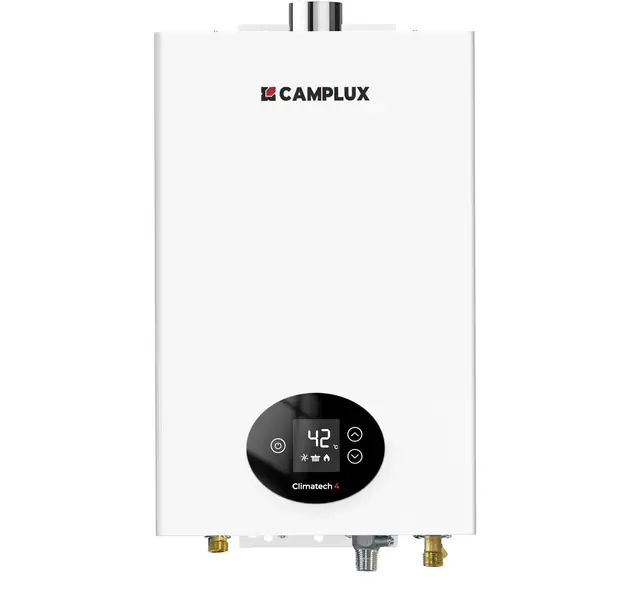 CAMPLUX Climitech 4 Calentador de Agua a Gas 12 Litros Domestico, ErP/ Bajo NOx, Gas Natural (Metano), 20 mbar, 24 kW, 230 V, GX318NG