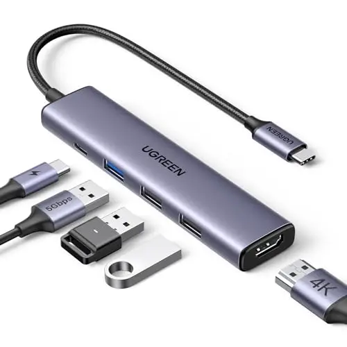 UGREEN Revodok 105 Hub USB C HDMI 4K Adaptador Tipo C 5 en 1 con 100W PD Carga Compatible con MacBook Pro Air M3 M2 M1 iPad iPhone 17 Pro MAX Air Galaxy S26 Ultra Surface