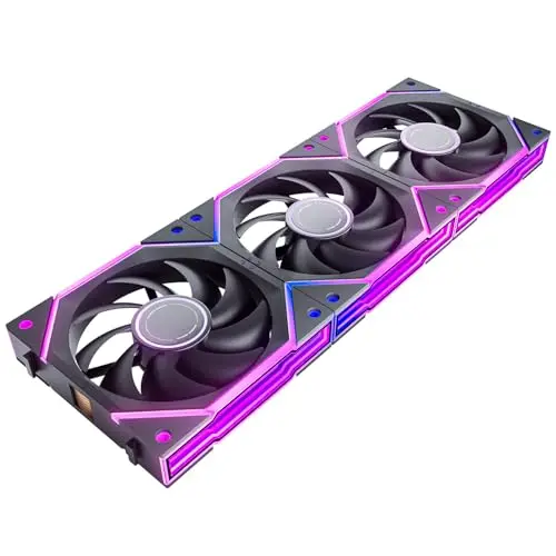 AsiaHorse NyotaUltra ARGB Ventilador para PC de 120 mm, 3 piezas, RGB, Ventilador PC Daisy Chain [Espejo Infinito] [HDB] 58.5 CFM/2000 RPM/2.05MMH2O 4 Pin PWN y 5V 3Pin ARGB para Asus Aura GIGABYTE