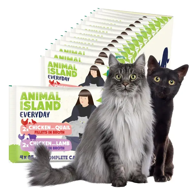 Animal Island Comida Húmeda para Gatos Adultos Sin Cereales 4 x 85 g