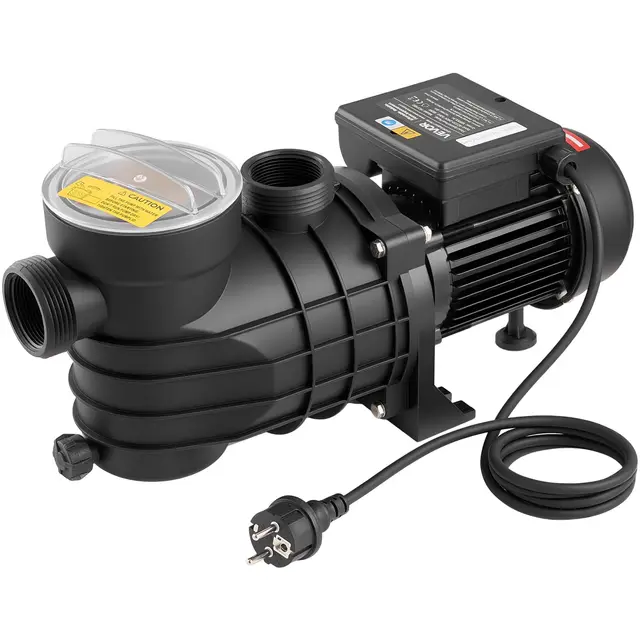 VEVOR Bomba para Piscina Elevada 180 W Caudal Máximo de 10800 L/H Bomba de Filtración para Piscina de Una Sola Velocidad, CA 220-240 V 2850 RPM, Altura de Elevación Máxima de 8 m, con Filtro y Tapa