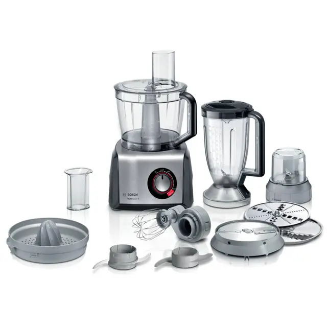 Bosch - Procesador de alimentos, MultiTalent 8, 1250 W, Negro, Acero inoxidable, MC812M844