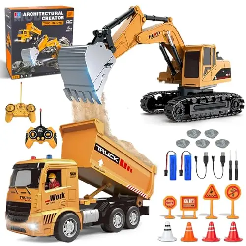 hilkket fl283 excavadora rc con volquete