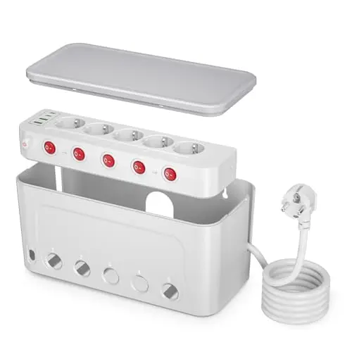 honihom caja organizadora 5 tomas 4 usb