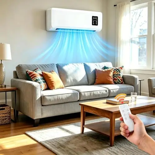Aire Acondicionado Sin Unidad Exterior, Montado en La Pared, Súper Silencioso con Control Remoto, Fácil Instalación para el Hogar y La Oficina