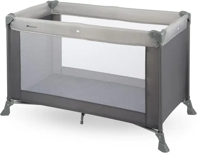 Bebeconfort Soft Dreams, Cuna de Viaje, 0-3 Años (0-15 kg), Cuna de Viaje Ligera, Colchón Espuma y Fibra de Madera (60x120 cm), Bolsa de Transporte, Plegado Compacto Tipo Paraguas, Grey Mist