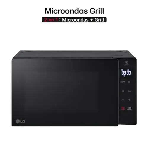 LG MH6032GAS - Microondas con Grill, 2 en 1, Capacidad de 20L y 700W, Pantalla Táctil,Tecnología EasyClean de facil limpieza, Cocina Más Rápido, Mantiene Sabor y Nutrientes, Color Negro