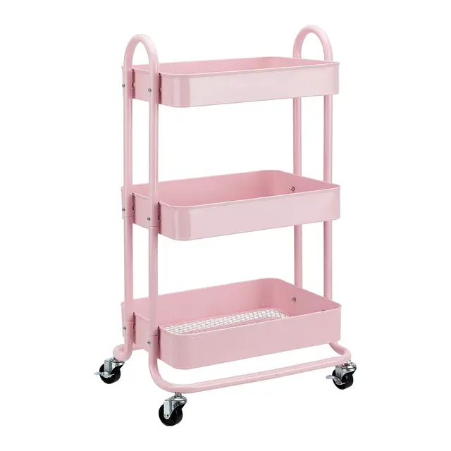 amazon basics carrito 3 niveles rosa