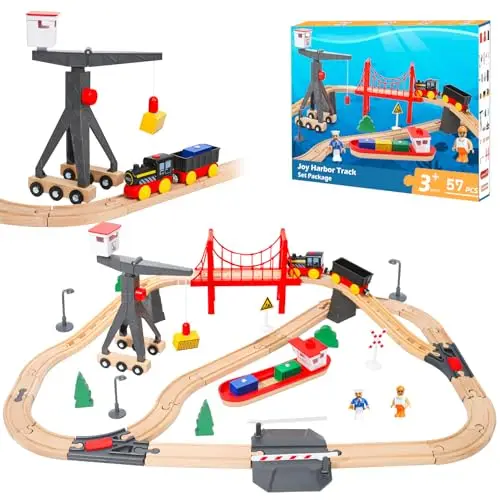 lzdmy ty-10 tren de madera 57 piezas