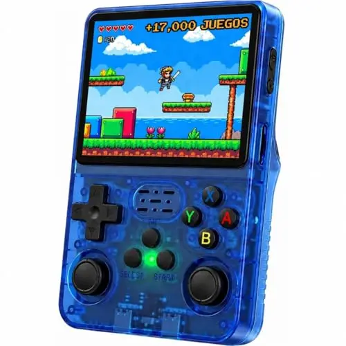 Consola Retro Portatil con 20.000 Juegos - Versión 2025- Mini Consola Arcade - Juegos de PS1, PSP, N64, NDS, SuperN, GameB, GBA, NeoG, etc. - Pantall HD 3.5' 640 * 480 - Rechace Imitaciones (Azul)