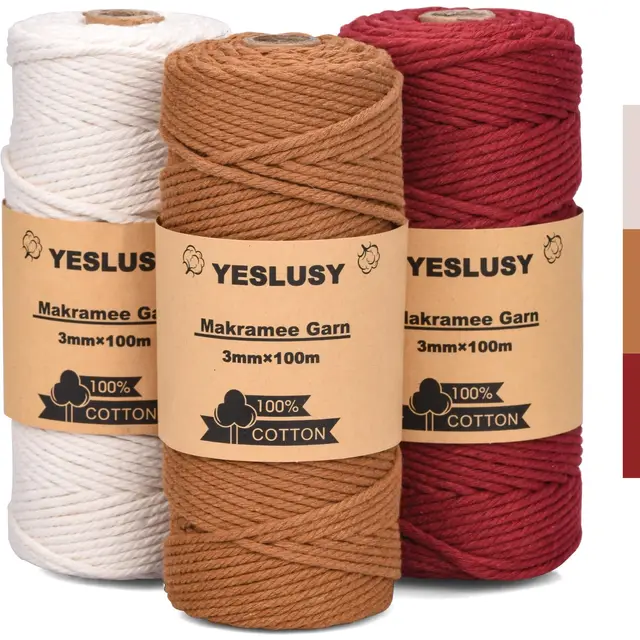 yeslusy hilo macramé algodón 3mm x100m