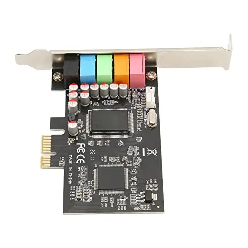 PCIE 5. Tarjeta de Sonido: Reproducción y Grabación de Sonido Envolvente de 6 Canales, Tarjeta de Sonido Interna de 24 bits 48 KHz para PC, Accesorios de Computadora de, Puerto
