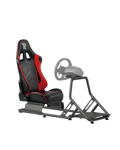 Ranqer Silla Simulator Racing Ajustable De Cuero PU Compatible Con Fanatec Logitech Moza Simagic Volantes Y PC Playstation Xbox Con Revestimiento Antirayaduras Y Firmeza