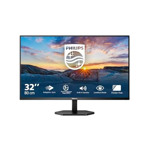 Philips 32E1N3100LA Monitor Full HD de 32 Pulgadas, Altavoces Integrados, Inclinable, 1920 x 1080, VGA, HDMI 1.4, Negro
