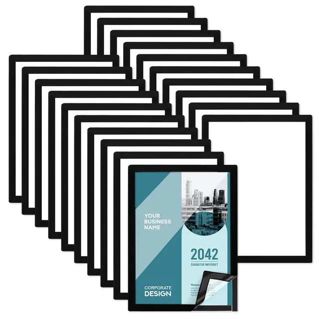 pack 20 marcos magnéticos a4 negro pared