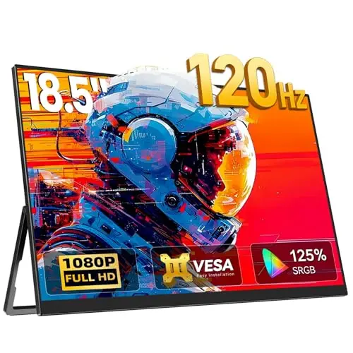 Newsoul Monitor Portatil 18.5 Pulgadas 120Hz, Pantalla portatil 1080P IPS Mate HDR, 2000:1, 125% sRGB con USB-C/HDMI para Portátil/PC/PS5/Xbox, Compatible VESA