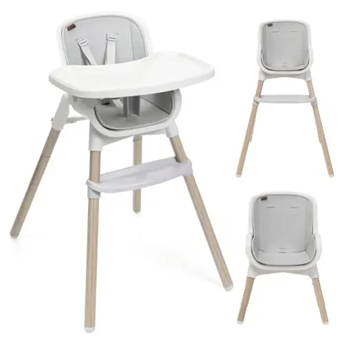 Chicco Zest Plus Trona evolutiva para niños de 6 meses a 40 kg, plegable y con asiento lavable, con acolchado incluido, cinturón de 5 puntos y bandeja extraíble, ligera y compacta