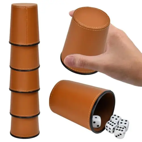 uhetlet 6 cubiletes + 36 dados cuero pu